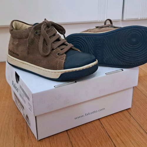 Falcotto boys' shoes size 26 like new, brown and blue