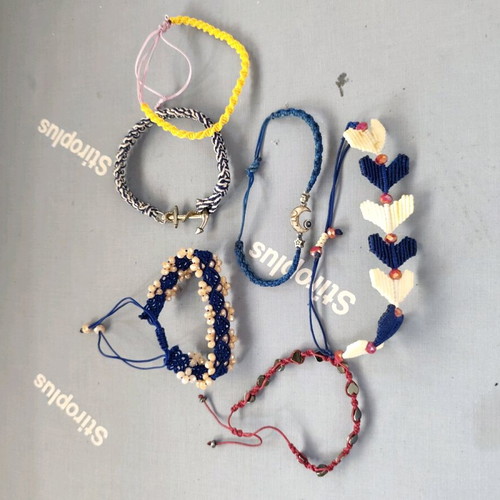 Macrame bracelets used, pack of 6, multicolor