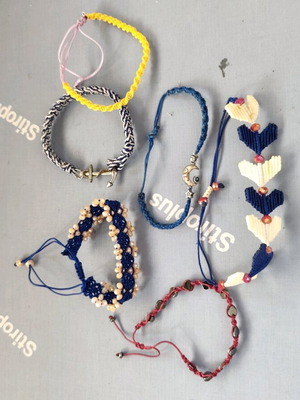 Macrame bracelets used, pack of 6, multicolor