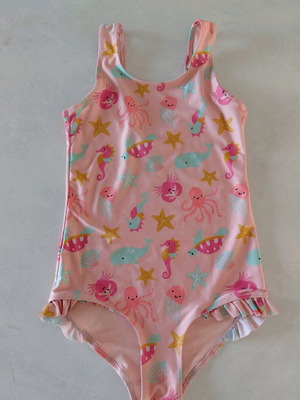 H&M kids' one-piece swimsuit like new, pink with sea animals