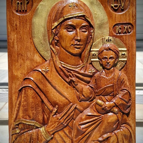 Relief icon of Panagia Odigitria new, 23.5 x 17.5 x 2.5 cm