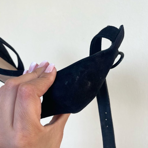 Black suede sandals