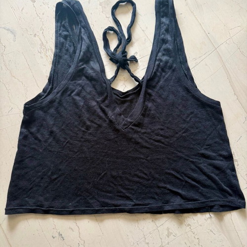 Black see-through blouse used, size M