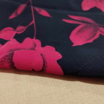 Skirt black shiny with red flowers new