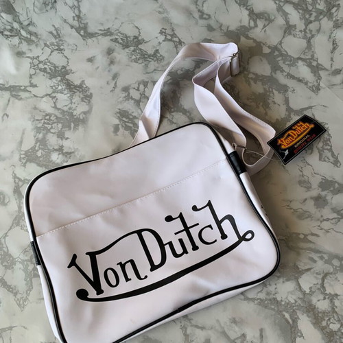 Von Dutch messenger bag crossbody new, white and black