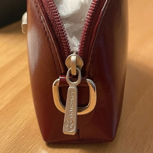 Longchamp leather wallet new, burgundy with silver logo