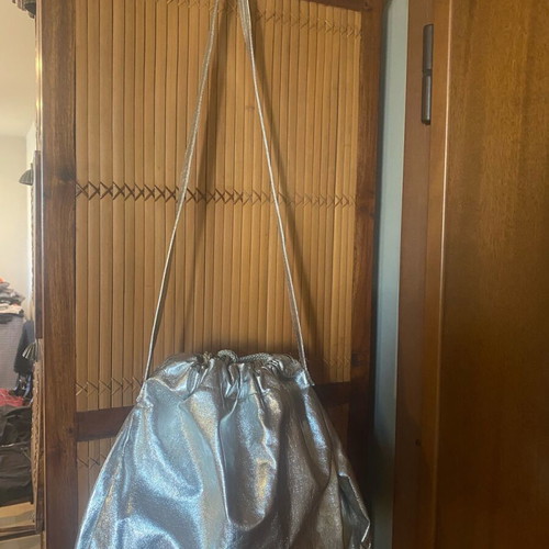 Silver crossbody pouch bag like new