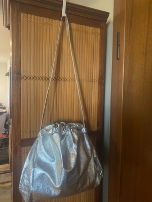 Silver crossbody pouch bag like new