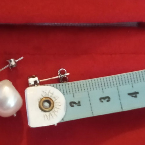 Silver 925 earrings with pearls and zirconia