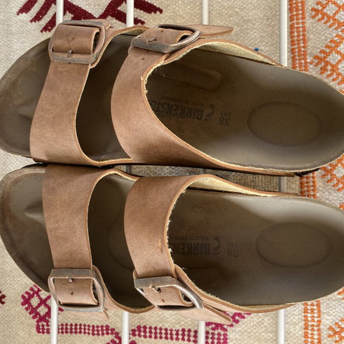 Birkenstock sandals used, brown, size 38