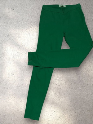 Leggings pants with zipper at ankles used, green, size XS
