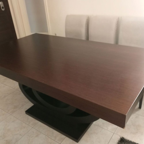 Dining table with 6 chairs used, dimensions 1.80x1.00 with extension