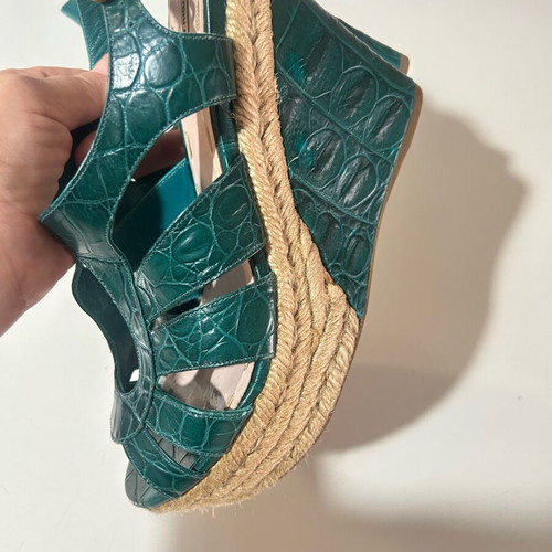 Miu Miu platform sandals like new, size 38.5, green turquoise