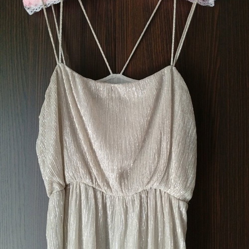 Zara women's dress new, silver, size M