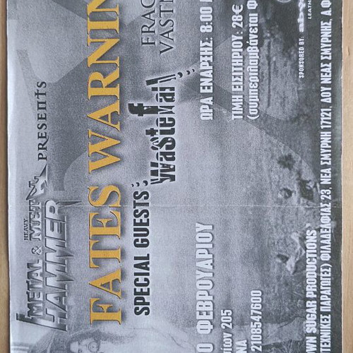 Fates Warning concert ticket photocopy used from 20-2-2005