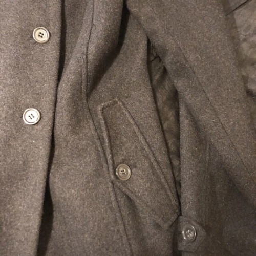 Covert Overt wool double-breasted charcoal women's coat, size L 40