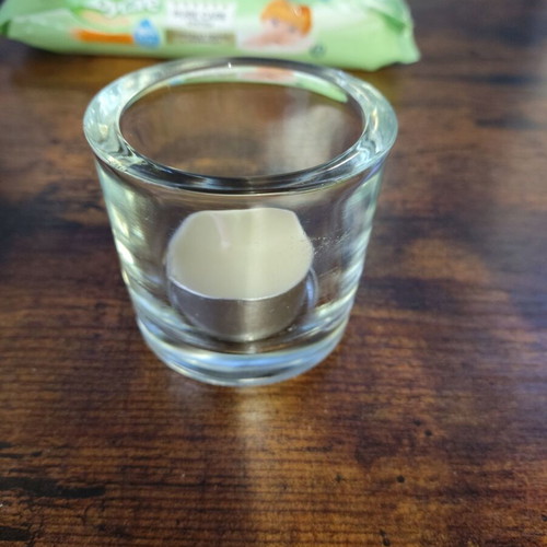 Set of three glass votive candle holders new
