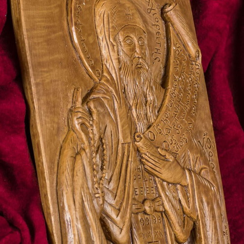Ag. Kosmas o Protos icon made of wax, mastic and incense new