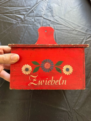 Vintage German wooden storage box used