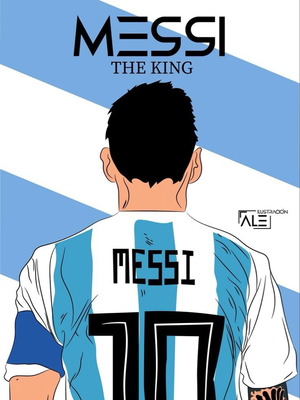 Wooden decorative Messi plaque like new, size 13×18