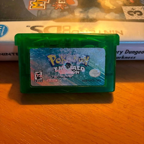 Pokemon Emerald cartridge used for Game Boy Advance