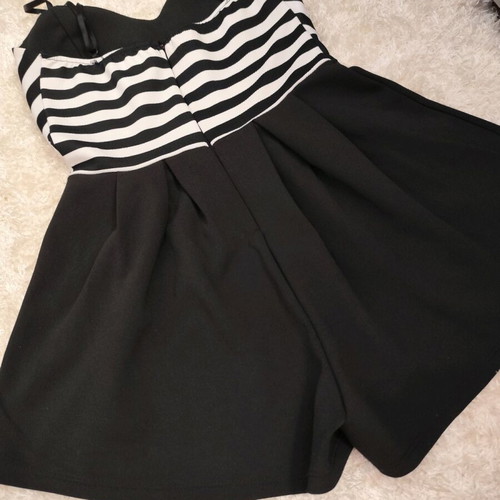 Evening one-piece shorts like new, black and white, One Size