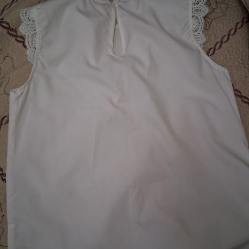 Sleeveless blouse new, white, for girls 11-12 years old