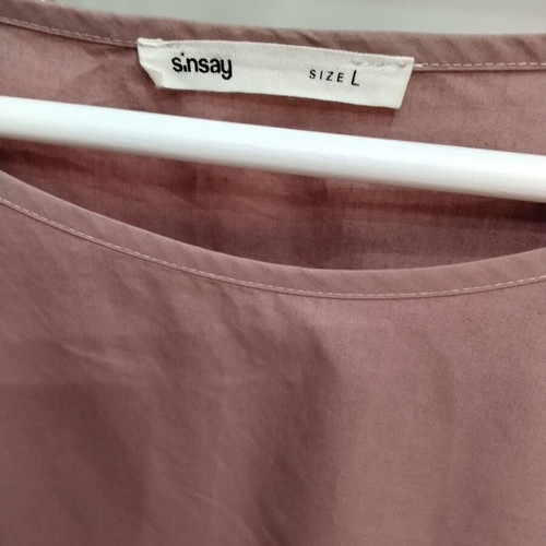 Sinsay Purple Cotton Dress with Puff Sleeves Size L like new