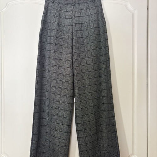 Toi&Moi checked gray wide leg pants new