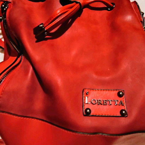 Loretta drawstring bag large, like new, red