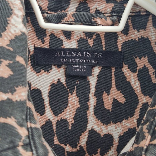 Allsaints animal print jacket shirt used, XS, brown multicolor