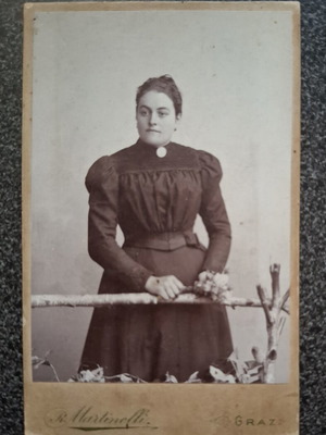 Vintage Cabinet Card photograph used, R. Martinelli Graz circa 1890