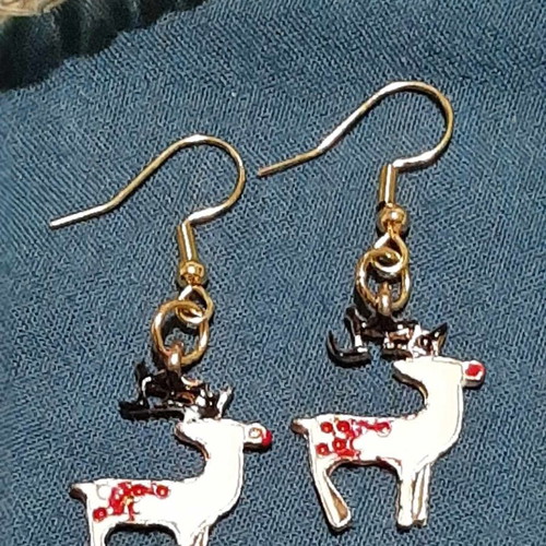 Reindeer Earrings No2 in Steel new