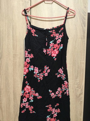 Mexx maxi dress like new, black and pink, size M