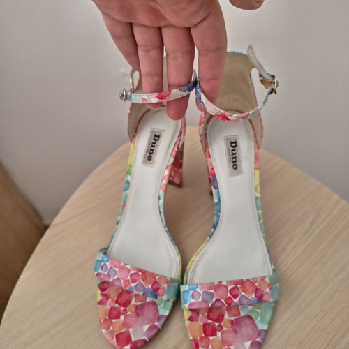 Dune London sandals with colorful Marshmallow print size 41 like new