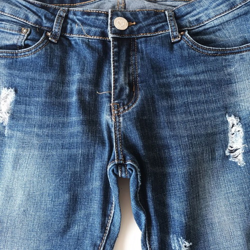 Miss Denim women's ripped blue jeans, size XL