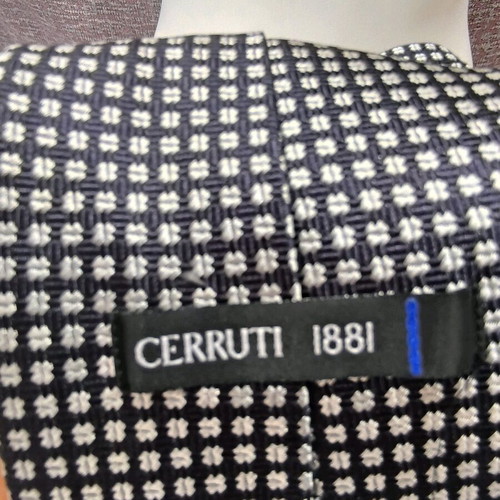100% Silk Men's Tie Cerruti 1881 Like New Black White