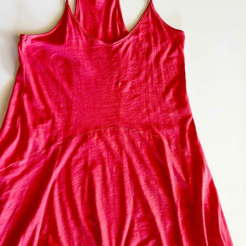 On Line long coral dress like new, cotton, size Small/Medium