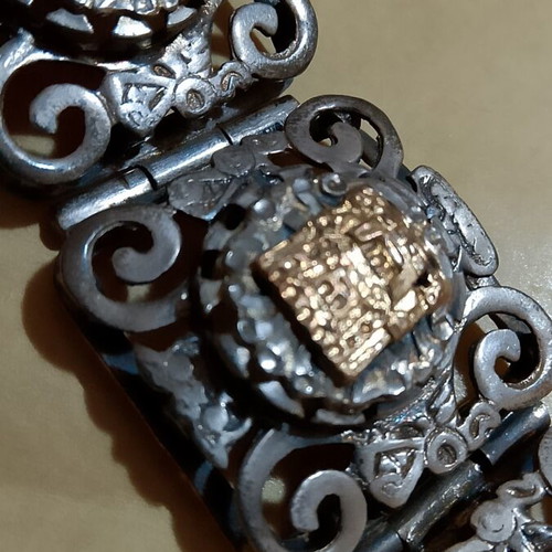 Vintage Mexican Sterling Silver 925 & 18K Gold Bracelet like new