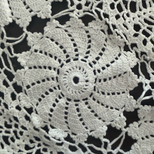 Crochet Tablecloth white round 80cm diameter handmade