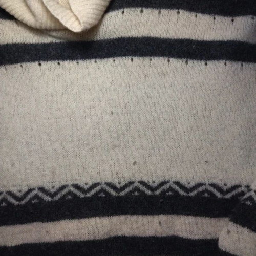 90s wool sweater with turtleneck, like new, ecru with blue stripes
