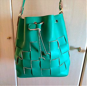 Elena Athanasiou τσάντα πουγκί πράσινη