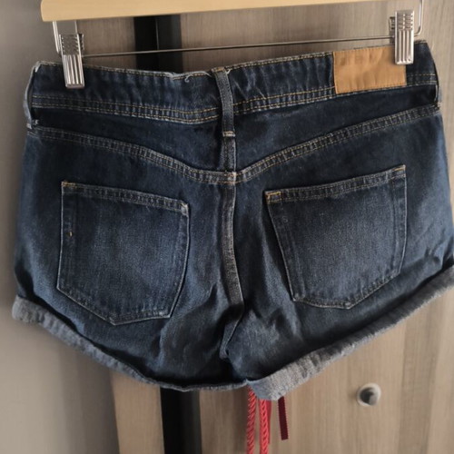 H&M denim shorts used, dark blue, size M