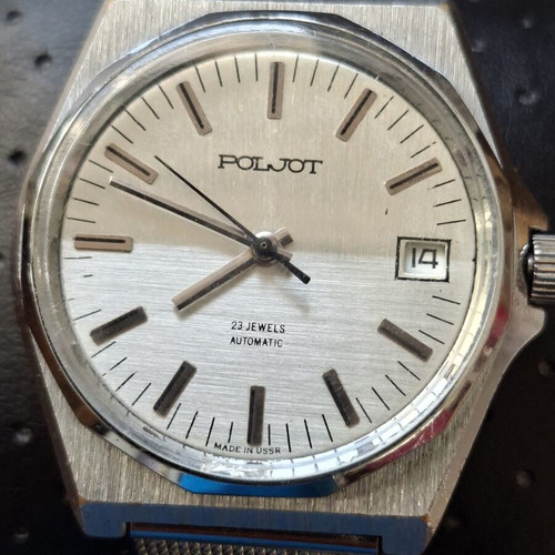 Poljot automatic wristwatch made in USSR like new, gray and silver