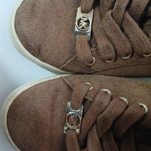 Michael Kors women's sneakers suede used, brown, size 36