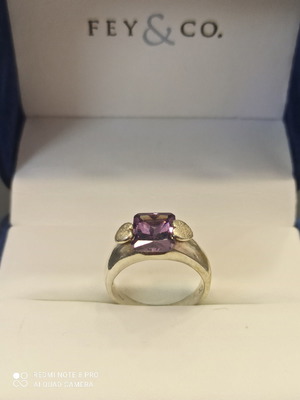 Ασημένιο μονοπέτρο 925 μεταχειρισμένο με ημιπολύτιμο λίθο