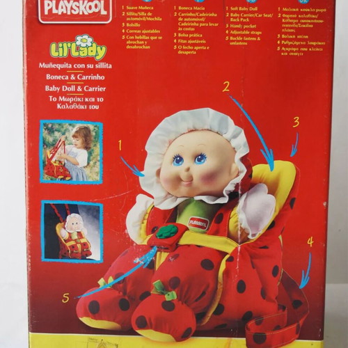 Vintage 1995 Lil Lady Playskool soft baby doll with basket new