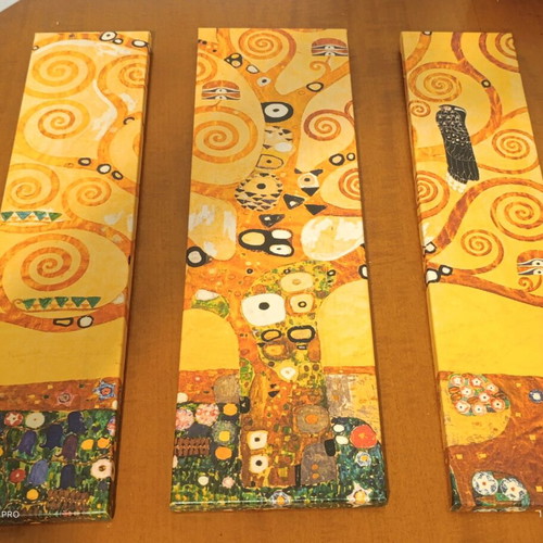 Triptych painting The tree of life Gustav Klimt new on canvas 50x65