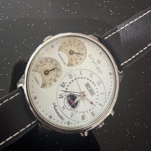 G.Ferreti automatic watch like new with date, moon phases, temperature, humidity