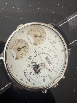 G.Ferreti automatic watch like new with date, moon phases, temperature, humidity